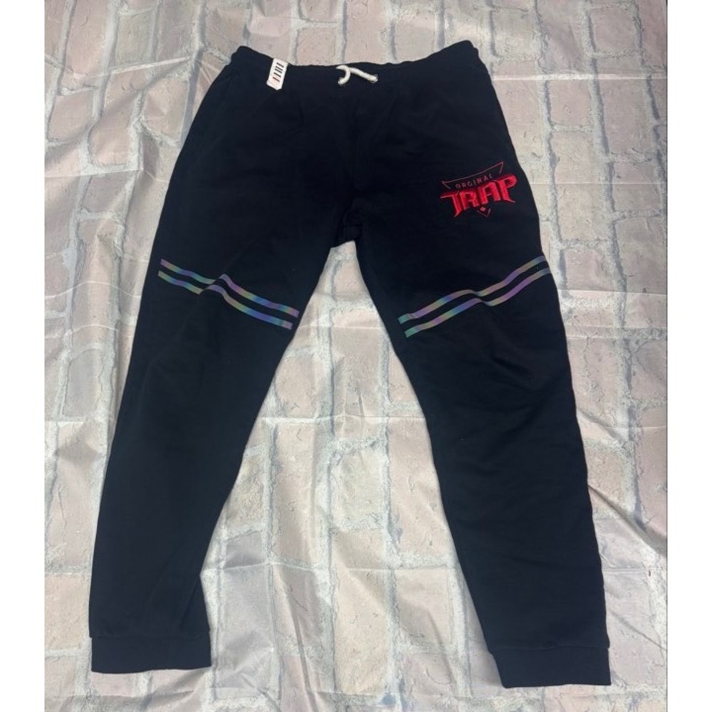 Akademiks Mens Black Joggers Track Pants Original TRAP Logo 3XL